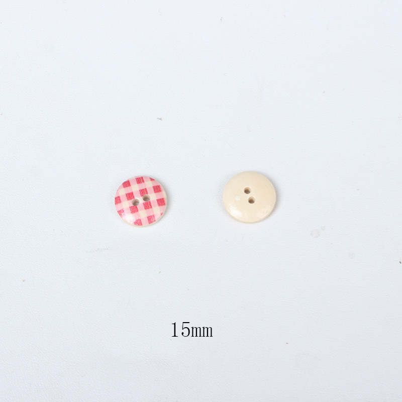 100 Nút áo bằng gỗ tròn 2 lỗ họa tiết chấm bi nhiều màu