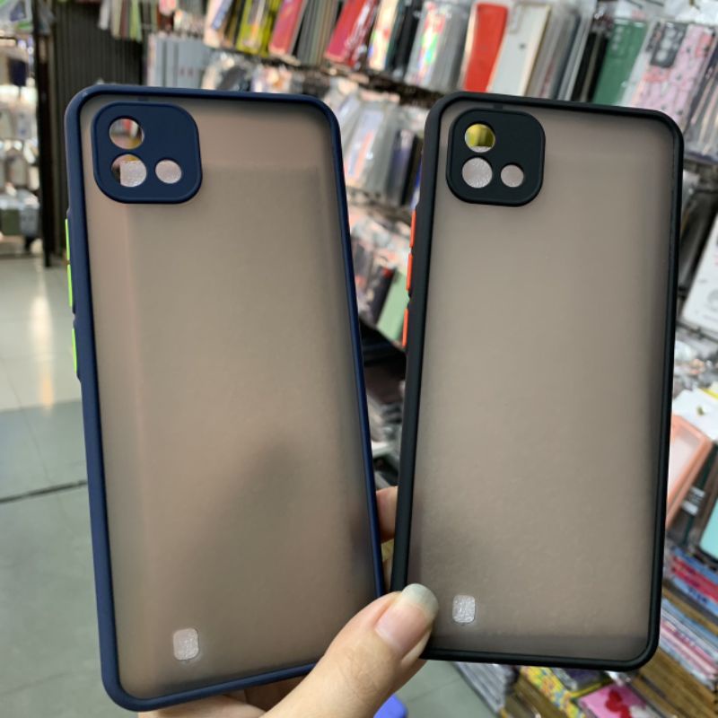 Ốp lưng Realme C11 2021 / C20 / narzo 50i viền màu chống bẩn lưng nhám