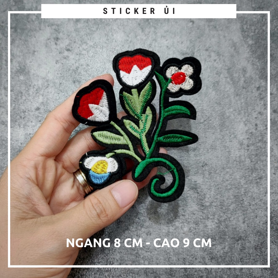 Sticker ủi áo hoa vải thêu cao cấp -DÙNG LÀM BÔNG CÀI ÁO HAY HÌNH ỦI ÁO TRANG TRÍ VÁY, ĐẦM, ÁO DÀI HOẶC LÀM MIẾNG VÁ ÁO