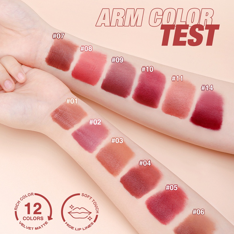 Son Môi Đất Sét Sắc Tố Cao Che Khuyết Điểm Chống Khô Môi Lâu Trôi