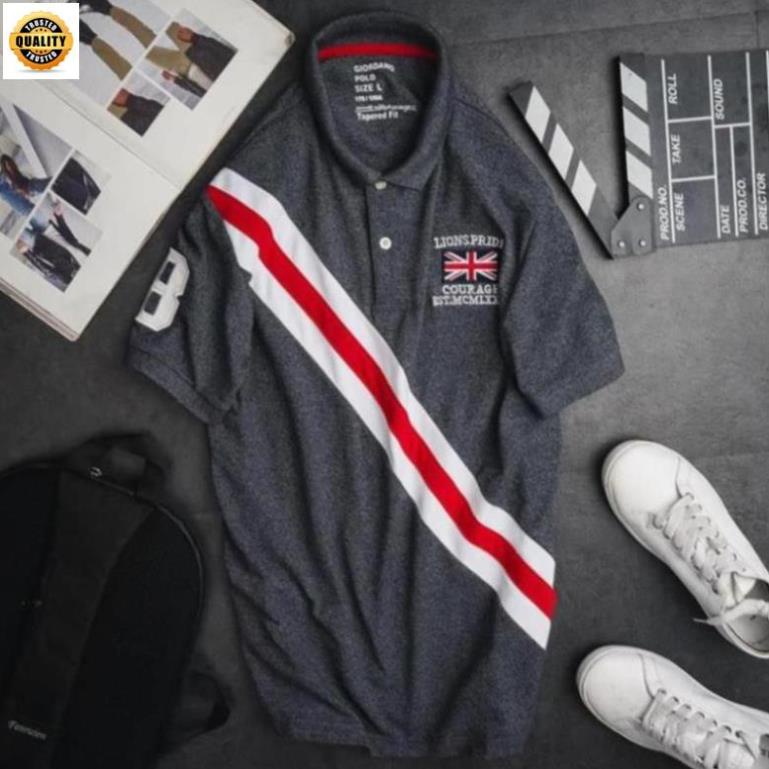12.12 12.12 𝐑Ẻ Tết Xả Sale Áo Polo Giordano Sọc Xéo Grey . ^ new2021 ` < . : .