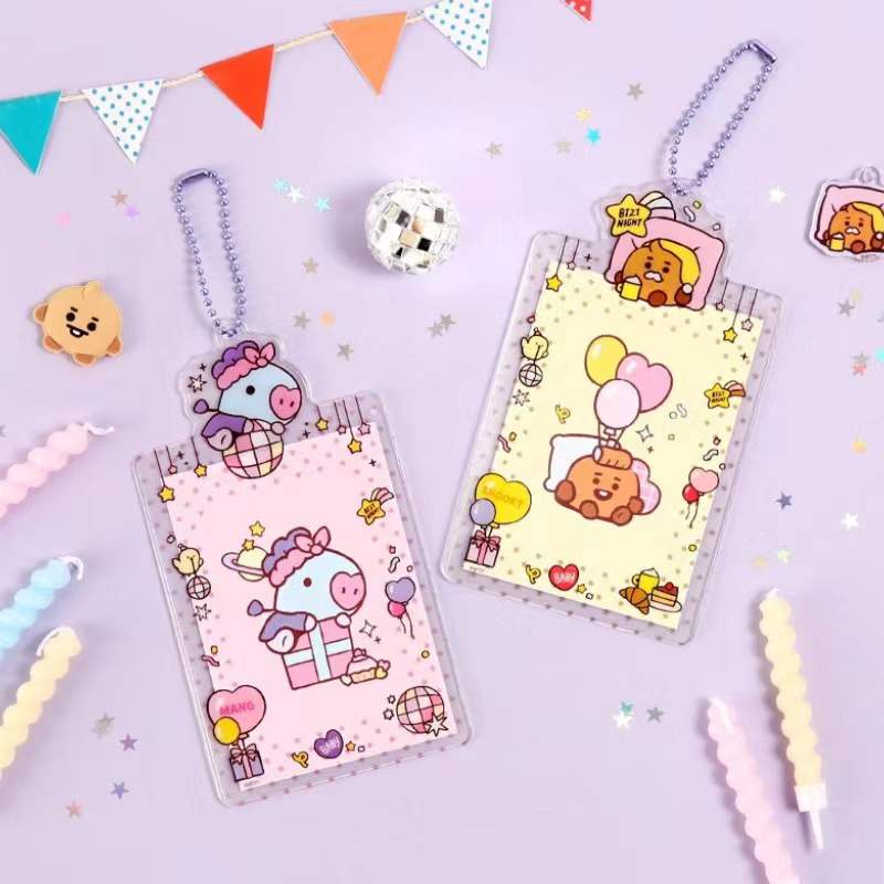 Bao Đựng Thẻ Trong Suốt In Hình BTS BT21 Dễ Thương Cho Nam Và Nữ