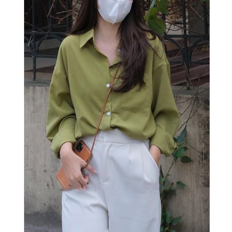 Áo Sơ Mi Trơn Dáng Basic Hàng Quảng Châu M2670-Teen 888