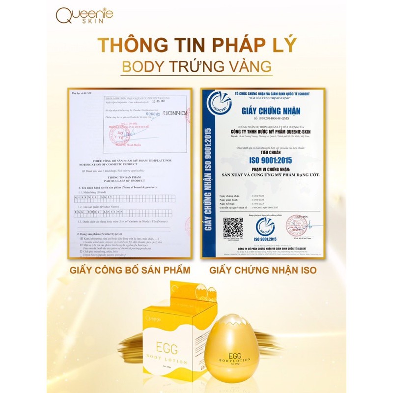 Kem Dưỡng Trắng Da Toàn Thân - Body Trứng Gà Queenie Skin ( tặng 1 Huyết Thanh Kích Trắng )