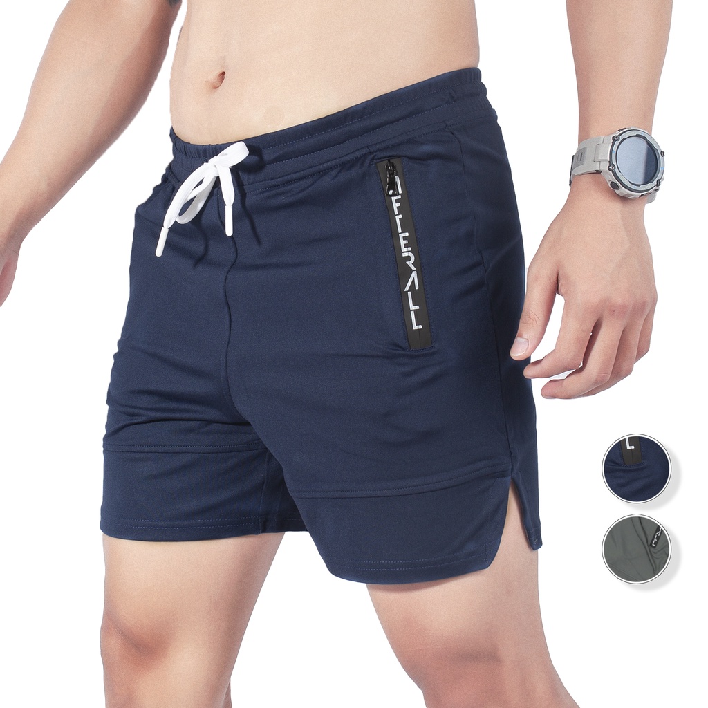 Quần short gym nam BAMI HOME đáy boxer lưng chun co dãn, túi khóa zipp cao cấp QSZ- 011