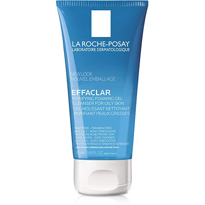 Gel rửa mặt tạo bọt làm sạch da dành cho da dầu nhạy cảm La Roche-Posay Effaclar Purifying Foaming Gel 50ml