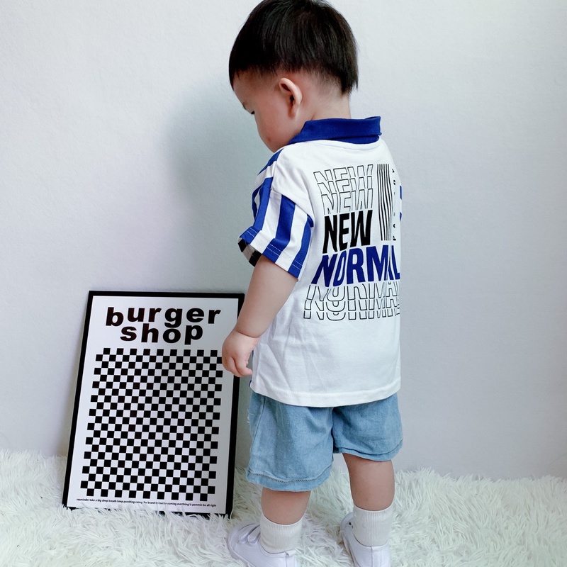 Set Áo Thun Polo Ngắn Tay + Quần Short Thời Trang Hè Cho Bé Trai 0-5 Tuổi