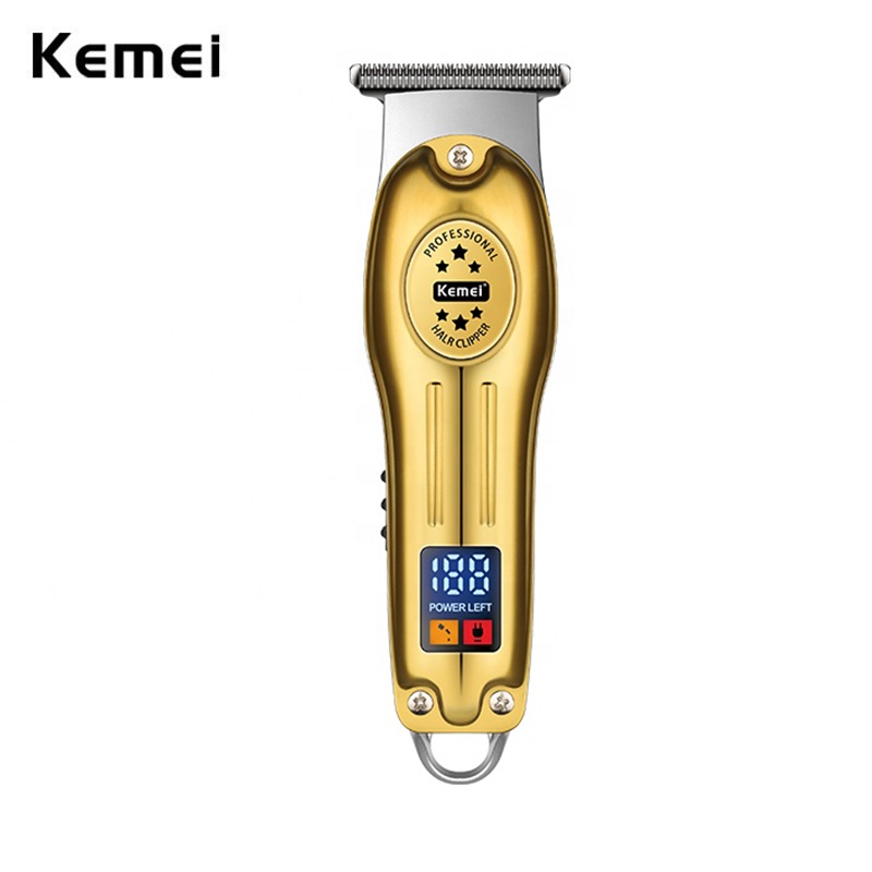Máy cạo râu Cắt Tóc Chuyên Nghiệp Kemei Không Dây Có Màn Hình LCD Cho Nam