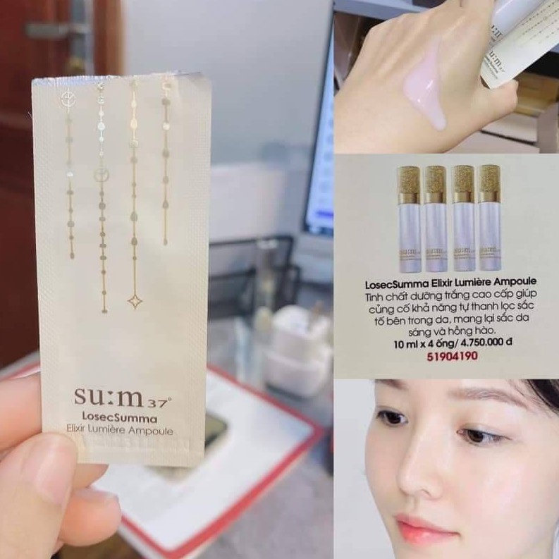 Gói Kem mắt Sum Vàng tái sinh giảm nhăn, thâm và bọng mắt - Sum37 LosecSumma Elixir Eye Cream 1ml