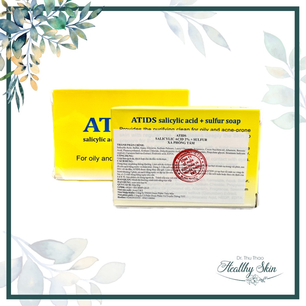 XÀ PHÒNG GIẢM MỤN LƯNG - DÀY SỪNG NANG LÔNG ATIDS 80G