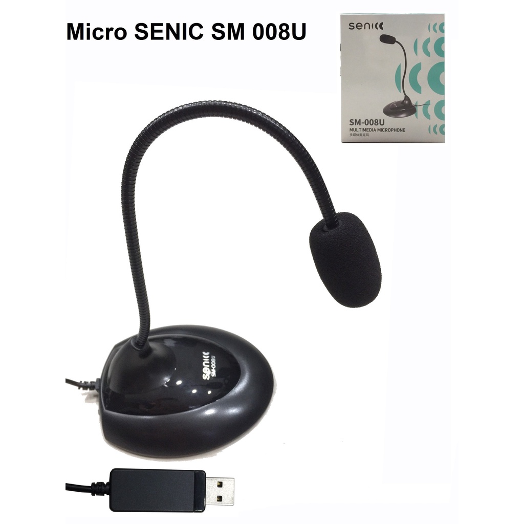 Micro SENIC SM-008 dùng cho PC/ Laptop hỗ trợ thu âm, học trực tuyến, hát karaoke