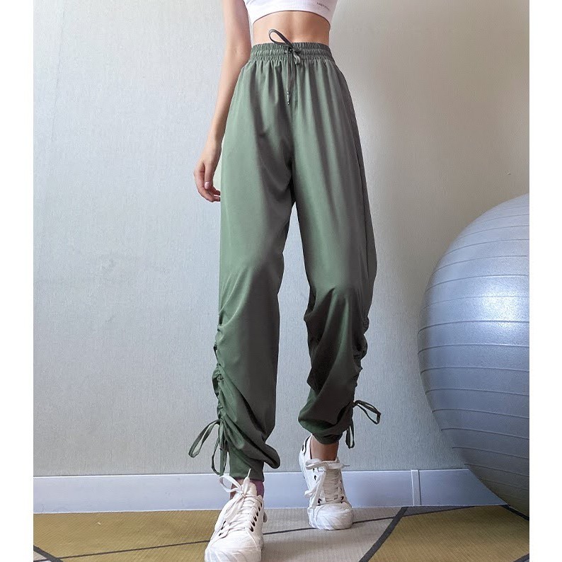 H287 Quần dài jogger vải dù tập gym zumba dance dây rút Đồ tập Rẻ Mà Đẹp Shop Gym