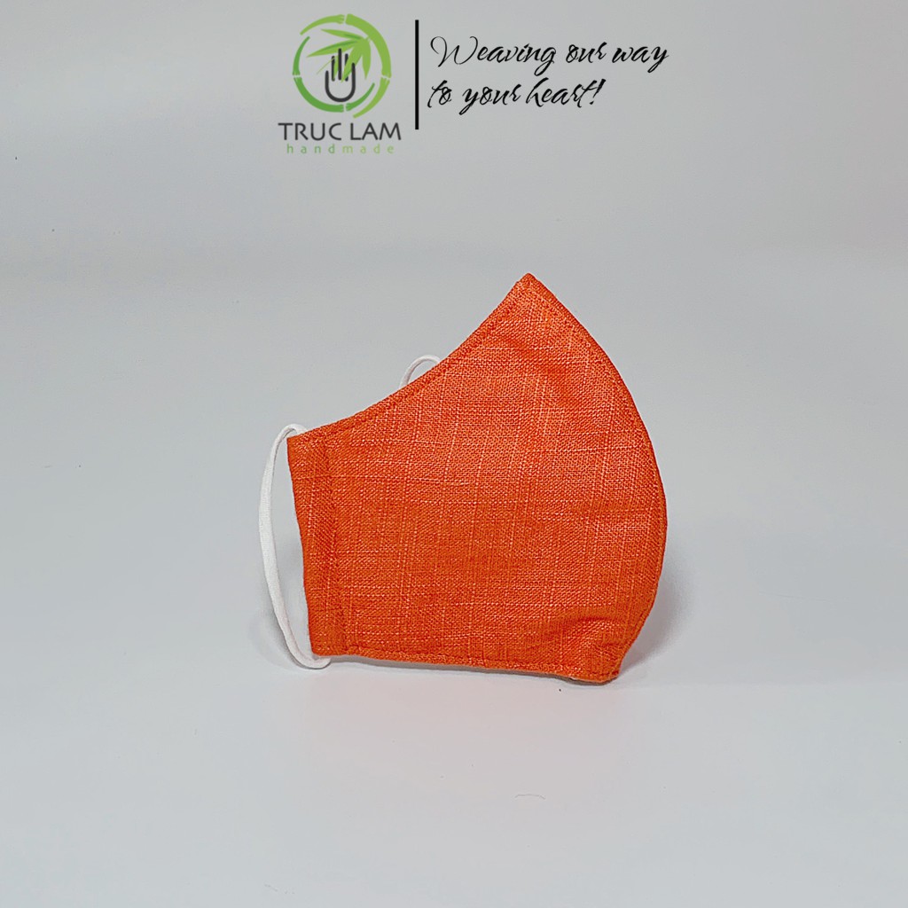 Khẩu Trang Vải 3 Lớp Chất Liệu Linen Màu Trơn A Trúc Lâm Handmade