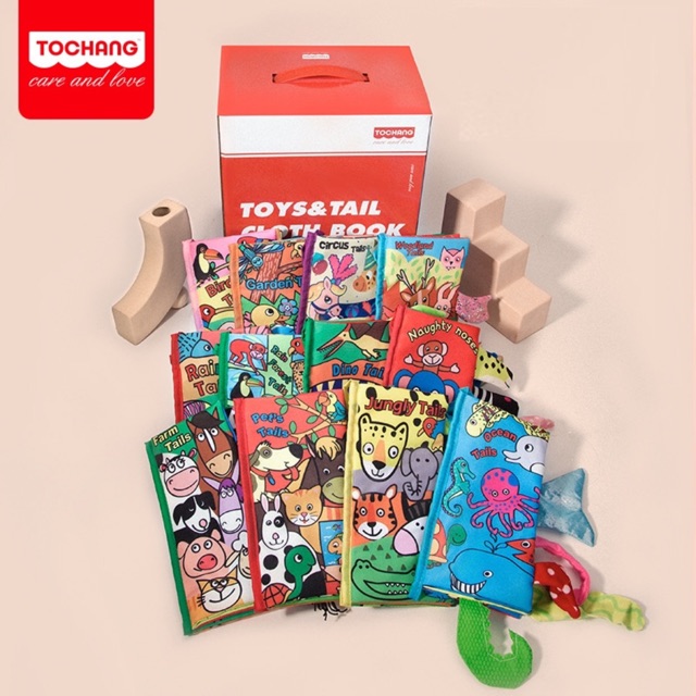 Sách vải đuôi 3D 12 chủ đề Tochang cho bé khám phá thế giới