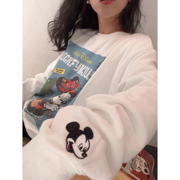 BÁN SỈ ÁO NỈ DT MICKEY MOUSE 2M TRẮNG GHI CHO NỮ | WebRaoVat - webraovat.net.vn