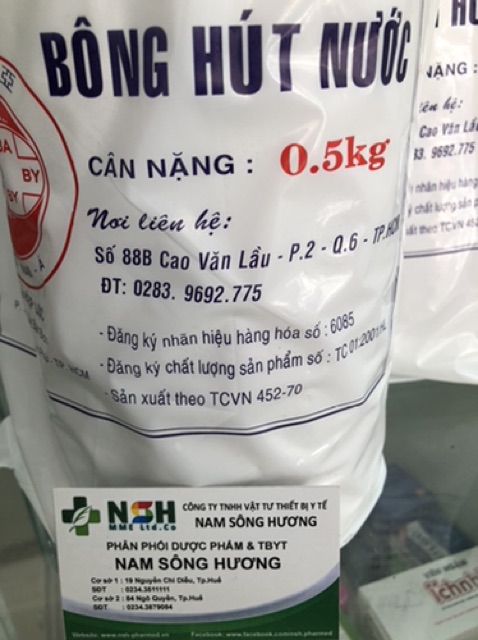 Bông gòn cuộn y tế bông cuộn ép hút thấm nước đa dụng bịch 0,5kg