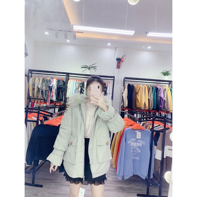 Áo khoác phao nữ lót lông