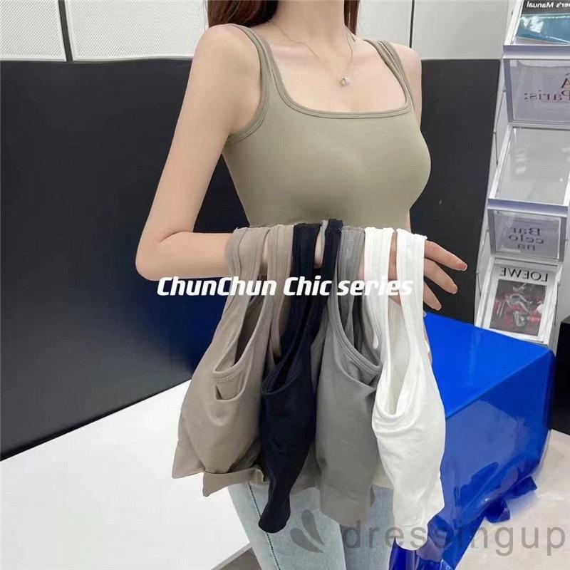 Áo croptop cổ vuông màu sắc thời trang mùa hè cho nữ