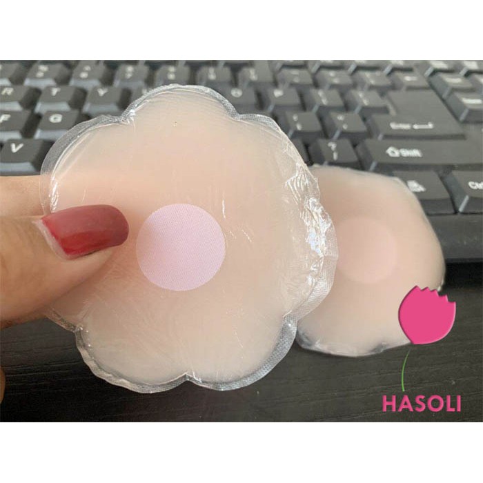 Hộp 5 Đôi Miếng Dán Ngực Silicon Cao Cấp Loại Có Nhũ Che Đầu Ti PK24 (Hộp Sắt)