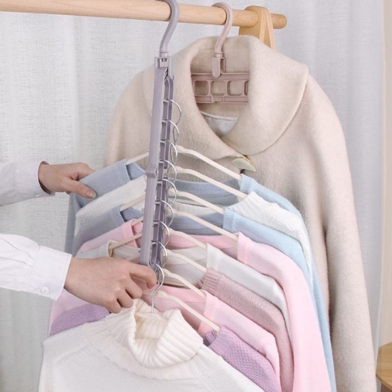 Móc quần áo đa năng thông minh 9 lỗ