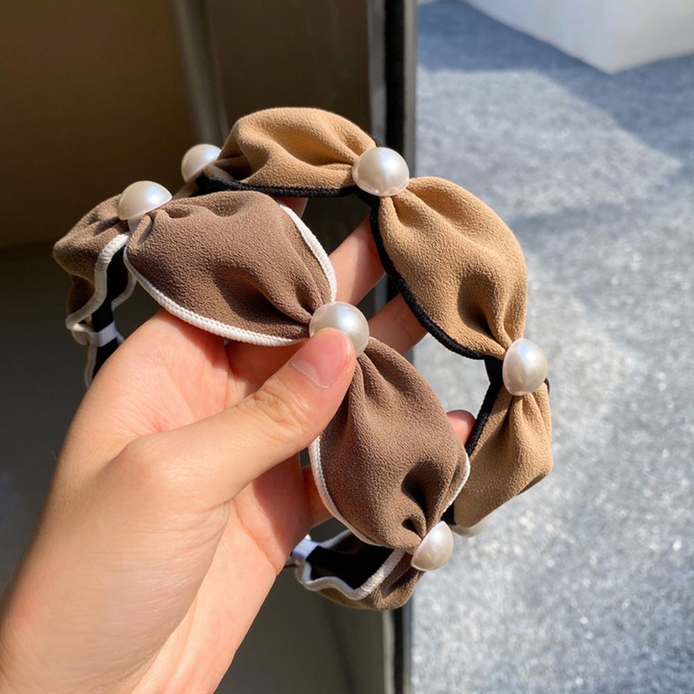 Băng đô vải đính ngọc trai nhân tạo sang trọng thời trang cho nữ