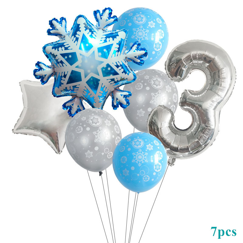 7 Bong bóng 32 inch họa tiết hoa tuyết trang trí tiệc