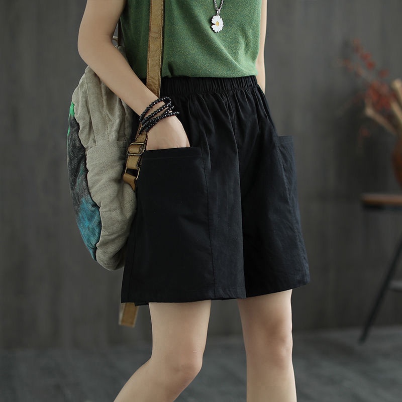 Quần Short Ống Rộng Cạp Cao Phong Cách Mới Mùa Hè Dễ Phối Đồ Cho Nữ
