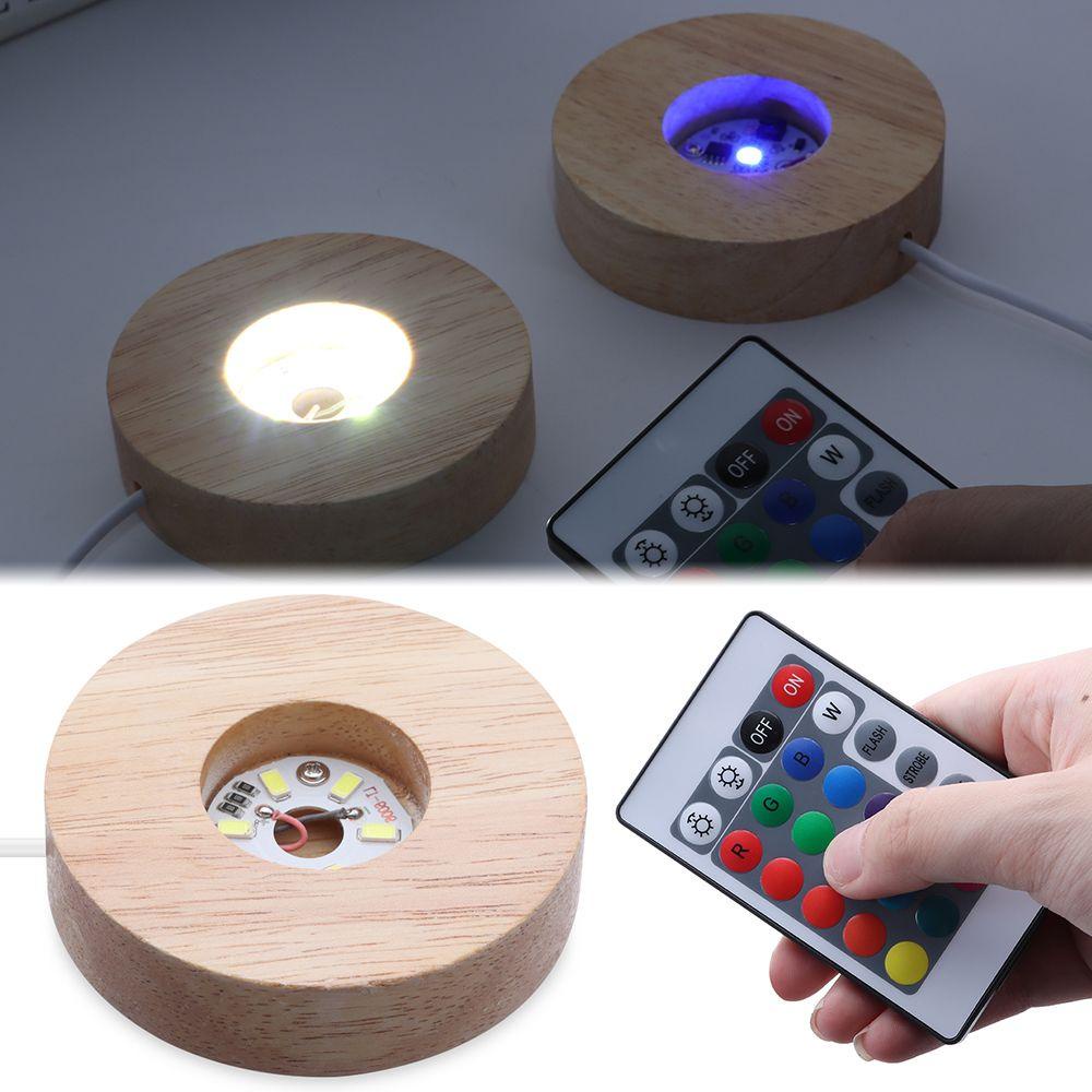 SUYO Giá Đỡ Đèn LED Hình Cầu Pha Lê Tròn Bằng Gỗ Độc Đáo Trang Trí Nhà Cửa