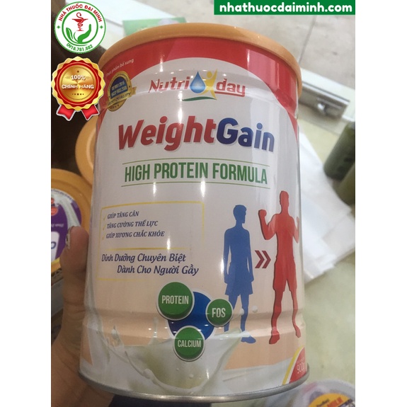 [Ảnh Thật] Sữa Bột Nutriday Weight Gain 900g - Sữa Tăng Cân Dành Cho Người Gầy