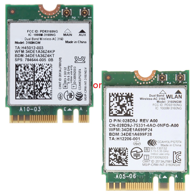 Thẻ Bài Băng Tần Kép 2.4G / 5G Không Dây 3160 3160NGW AC 433Mb Chuyên Dụng