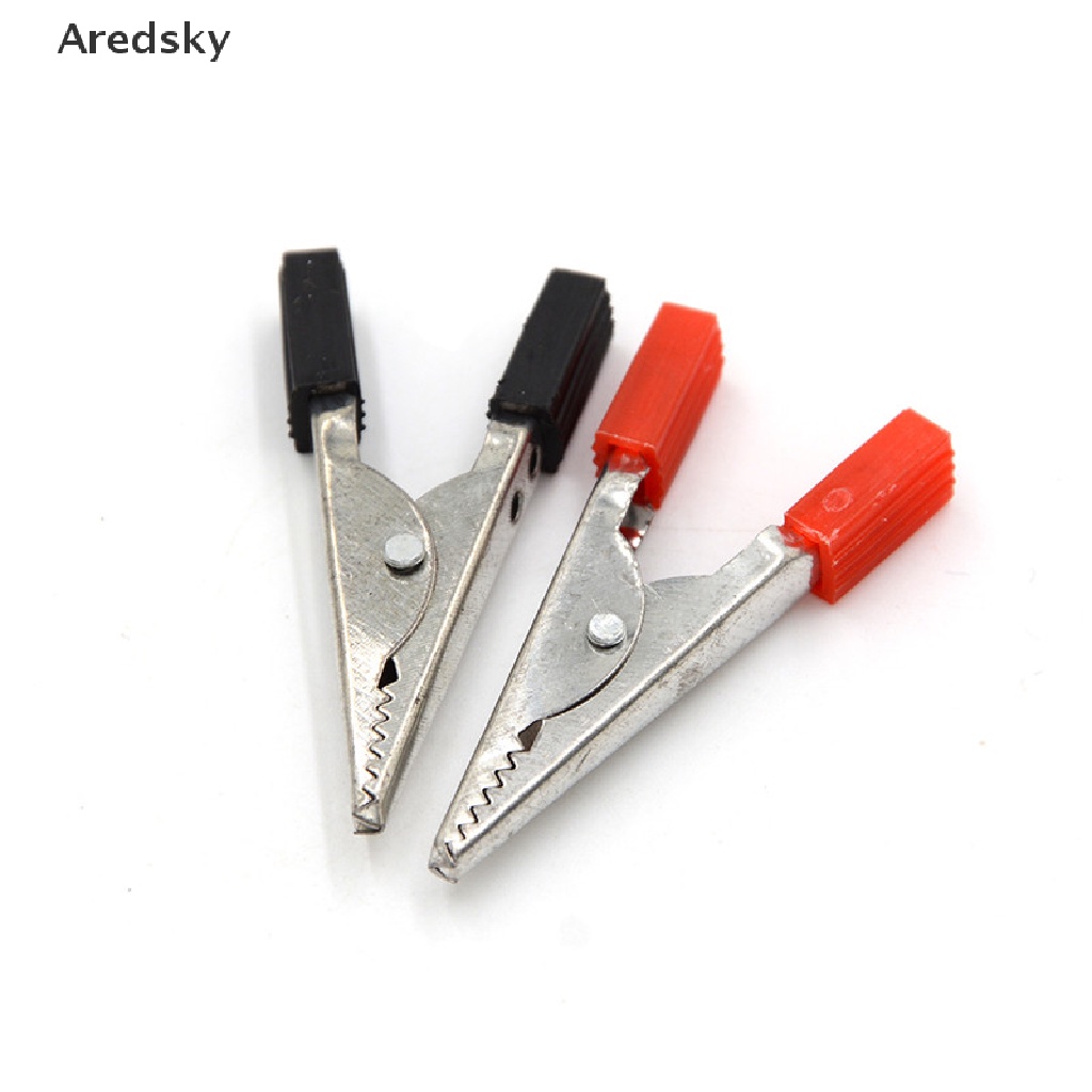 Set 10 kẹp cá sấu thử điện 48mm màu đỏ và màu đen chuyên dụng cho xe hơi tiện dụng