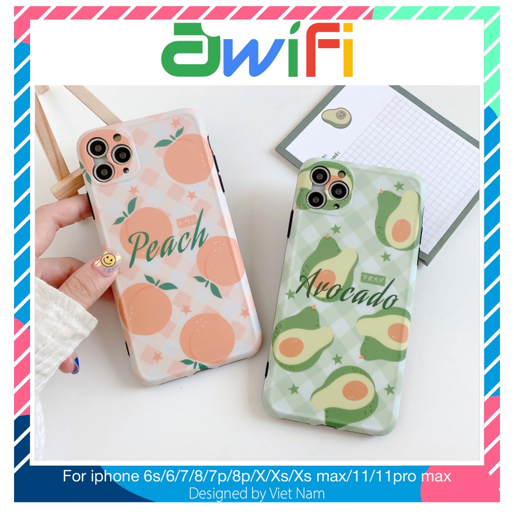 Ốp iphone - Ốp lưng imd new bơ đào mùa hè 6/6s/6plus/6splus/7/8/7plus/8plus/x/xs/xsmax/11/11pro max - Awifi Case