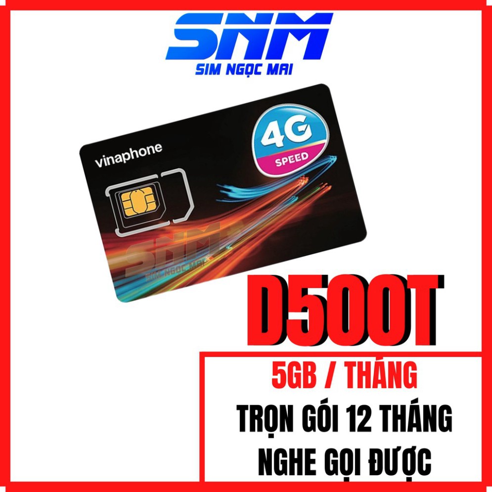 Sim 4G Vinaphone D500 , D500T Trọn Gói 1 NĂM - 60GB DATA - TỐC ĐỘ CAO - XÀI THẢ GA KHÔNG LO VỀ GIÁ - THÍCH HỢP PHÁT WIFI