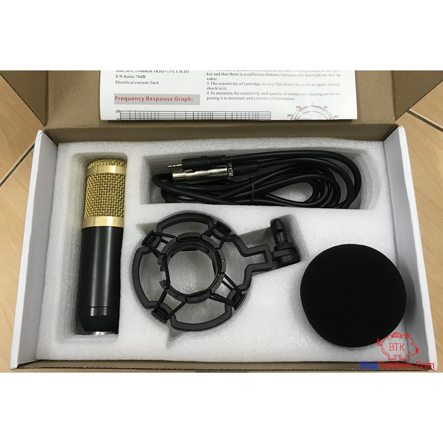 [Freeship toàn quốc từ 50k] Combo Mic thu âm Bm800 soundcard xox ks108 dây live ma2 ( 4 món)  tặng tai nghe akg