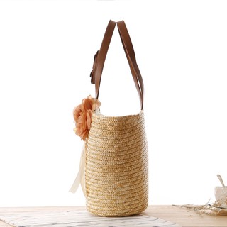 Túi Cói Hoa Trà Vintage Size To