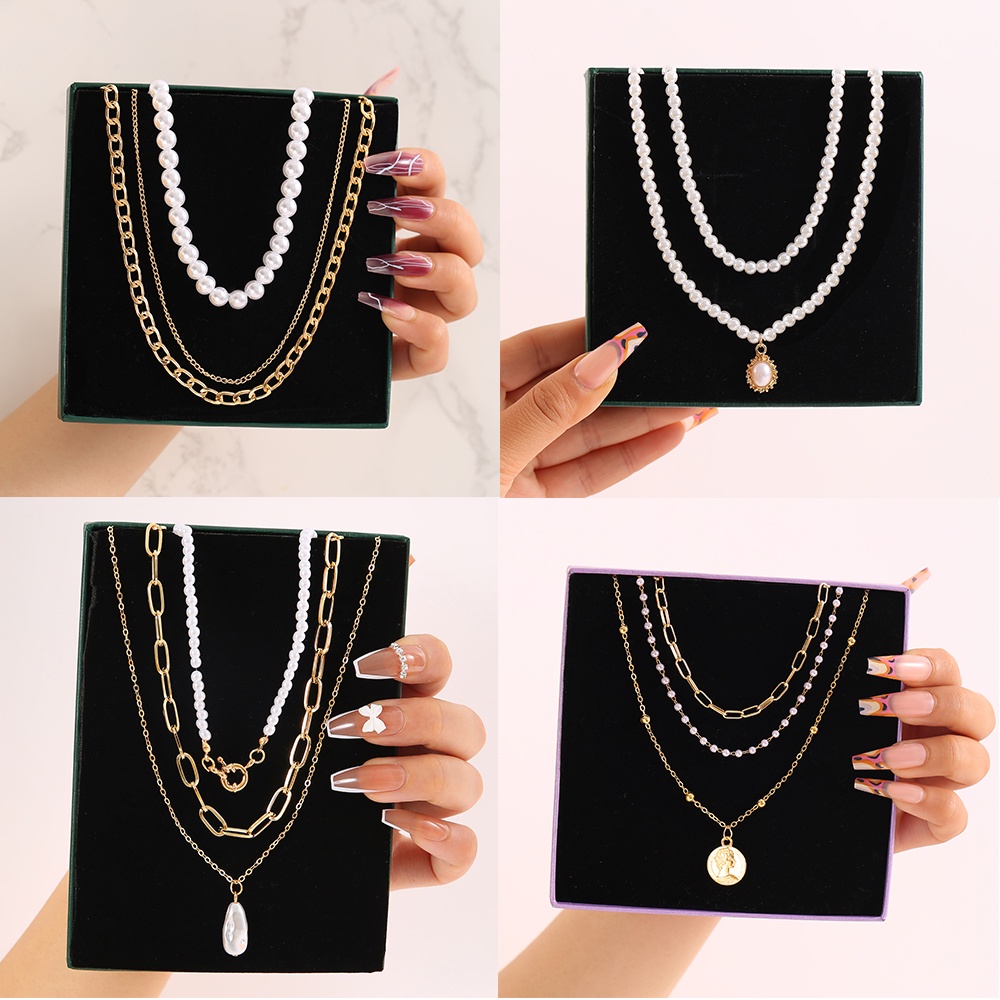 iF YOU Vòng cổ Mặt Hình Bướm Đính Ngọc Trai Thời Trang Cho Nữ