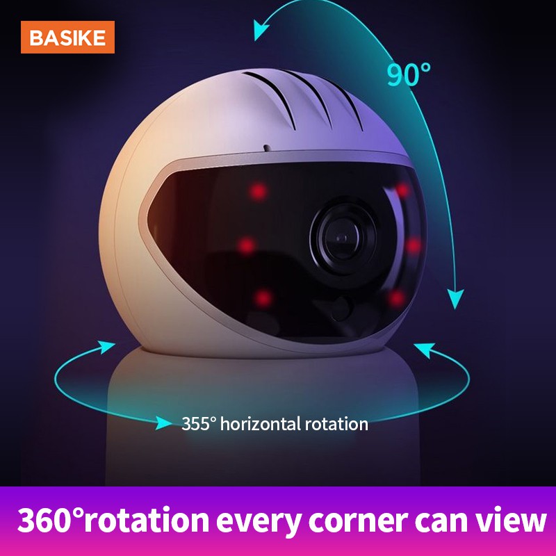 Camera BASIKE CMR02 Không Dây Xoay 360 ° Phát Hiện Chống Trộm Thông Minh Tương Thích Với Hệ Thống iOS Android