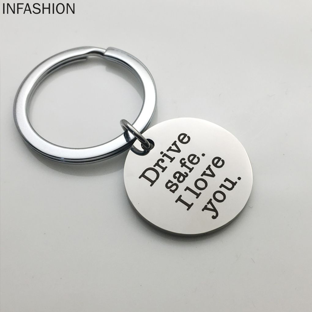 Móc Khóa Khắc Chữ I Love You Bằng Thép Không Gỉ