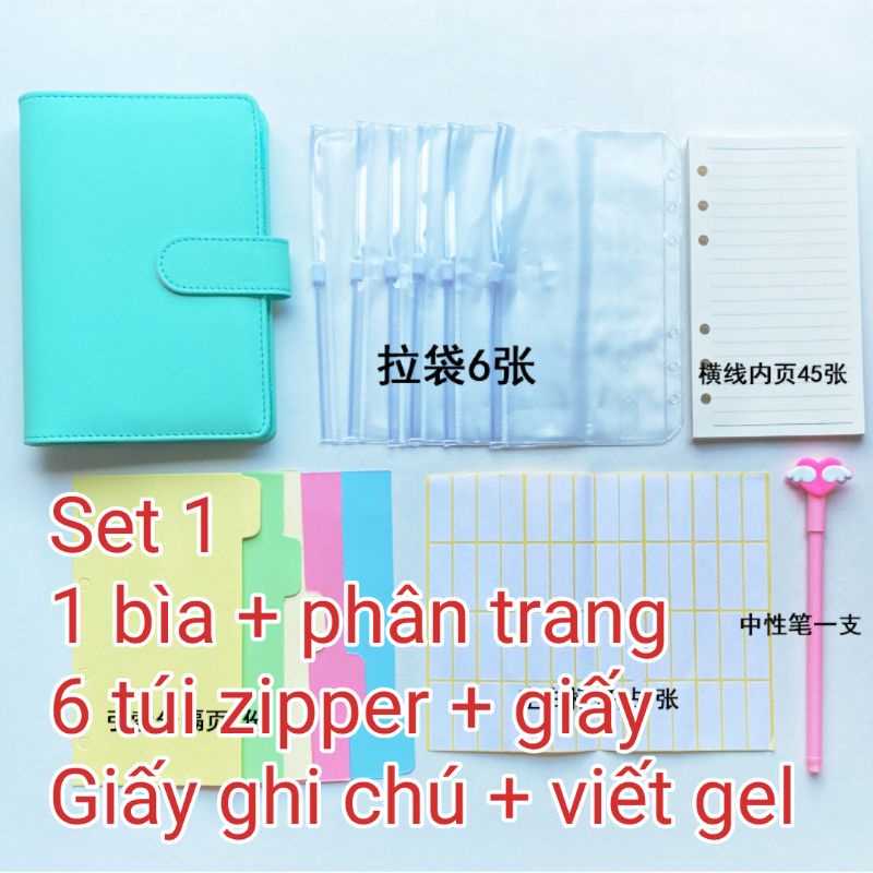 Sổ lên kế hoạch thu chi bìa còng có ngăn tiết kiệm A5 và A6