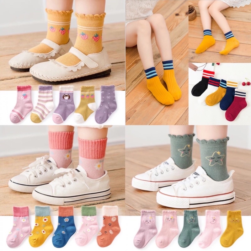 Tất Trẻ em cao cấp loại dày, tất len cao cổ cho bé 0-14 tuổi, hàng len cotton đẹp