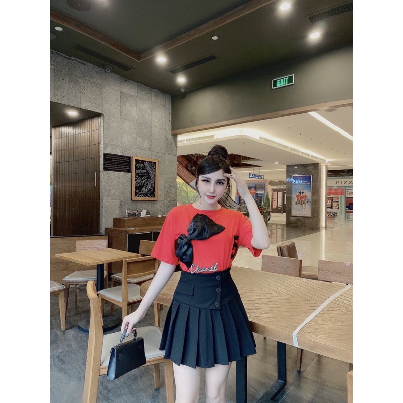 CHÂN VÁY XẾP LY CÚC QUẢNG CHÂU MS19290