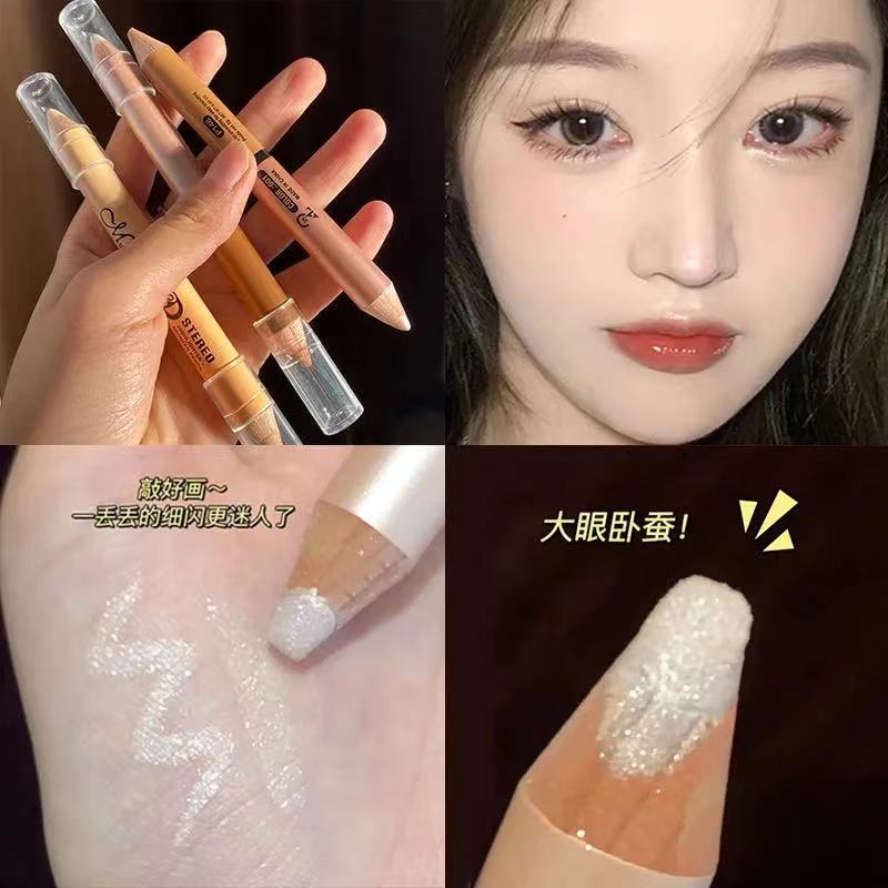 [Hàng mới về] Bút che khuyết điểm hỗ trợ tạo khối bắt sáng thiết kế hai đầu chống thấm nước tiện dụng