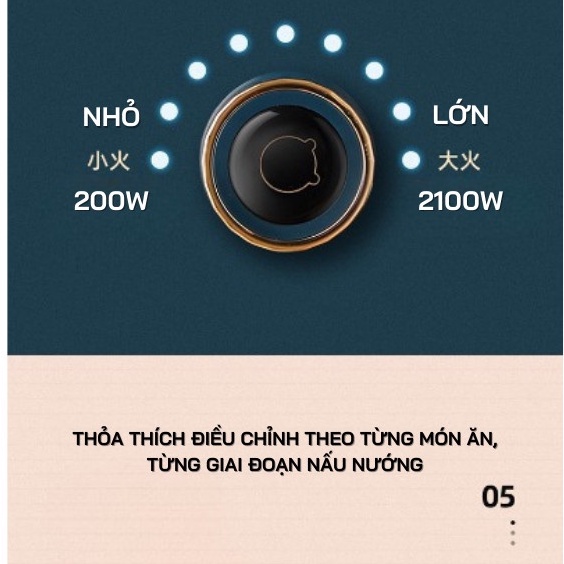 Bếp điện từ đơn cảm ứng nhiệt thông minh, bếp từ công suất 2100W bảo hành 12 tháng siêu tiện lợi cho gia đình