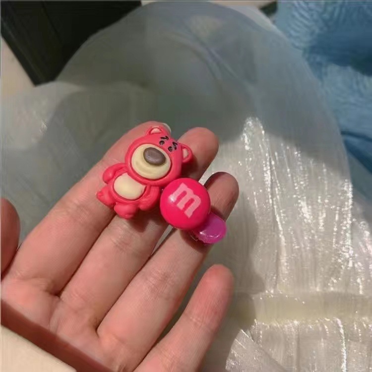 Kẹp tóc BB hình gấu và trái dâu dễ thương phong cách Hàn Quốc cho nữ