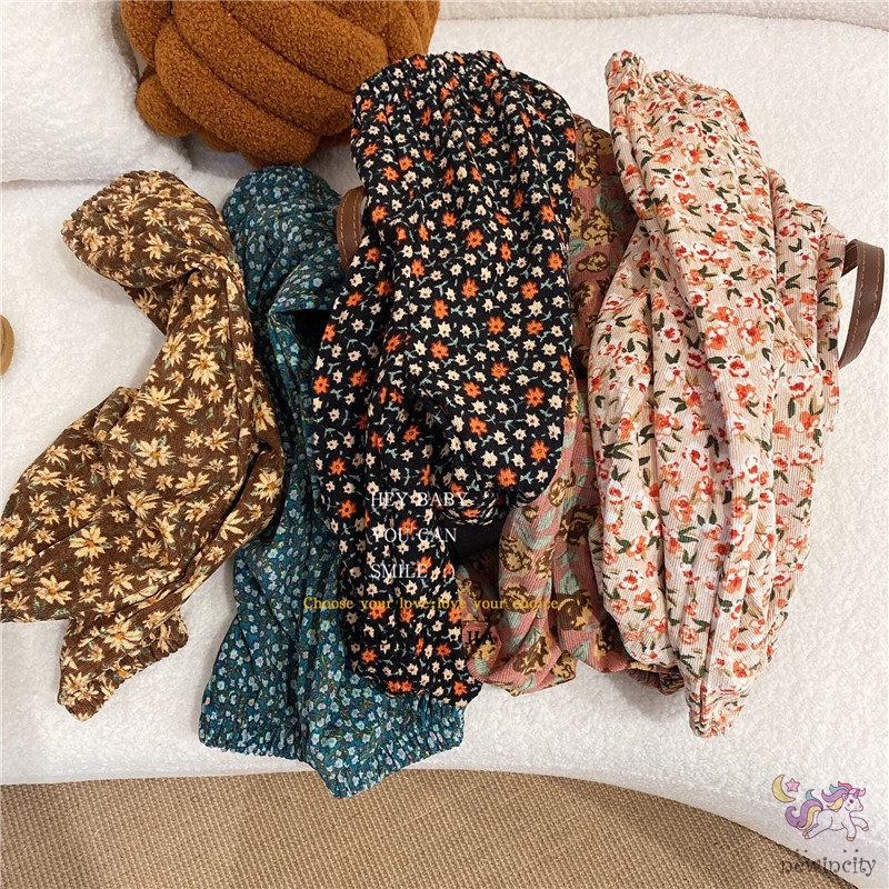 Quần Nhung Dài Lưng Thun In Hoa Kiểu Hàn Quốc Dễ Thương Cho Bé Gái