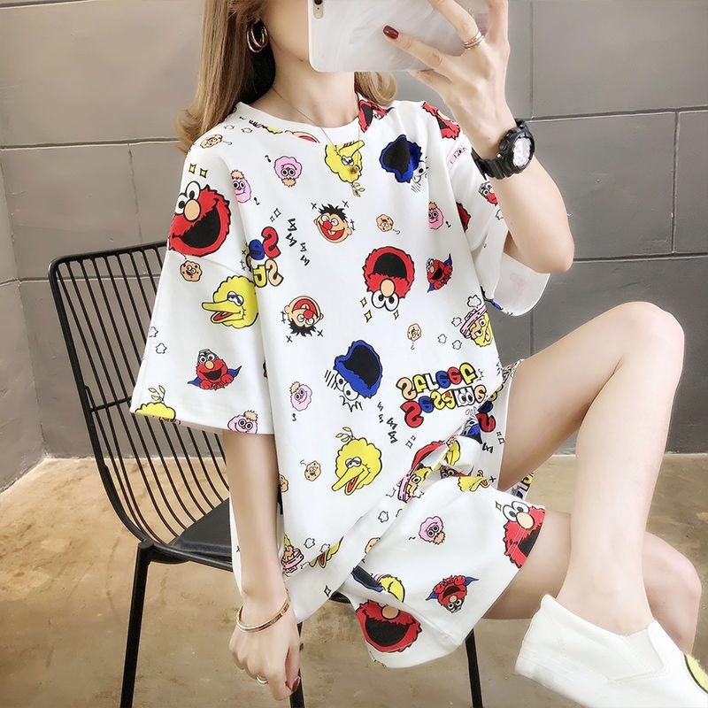 Bộ Ngủ Hoạt Hình Tay Cộc Quần Cộc Chất Cotton Cực Mềm Mịn Mát XKBC01 | BigBuy360 - bigbuy360.vn