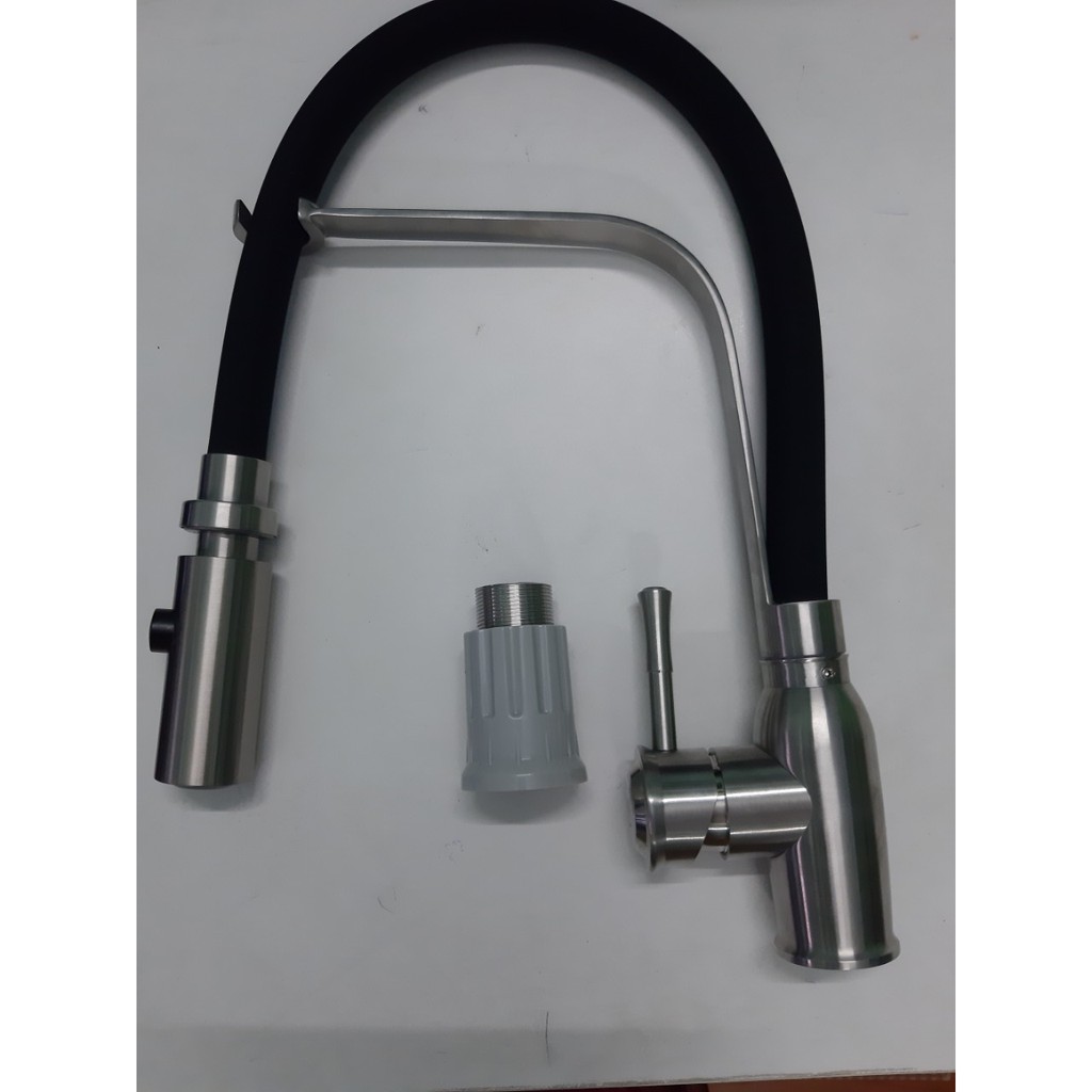 Vòi rửa chén nóng lạnh SUS304 cần bẻ Silicon, vòi rửa chén bát nóng lạnh inox 304.