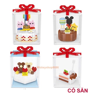 Xếp hình  bánh kem sinh nhật 1894 thỏ stella lou vịt donal gấu - mảnh ghép đồ chơi lắp ráp nanoblocks cho bé