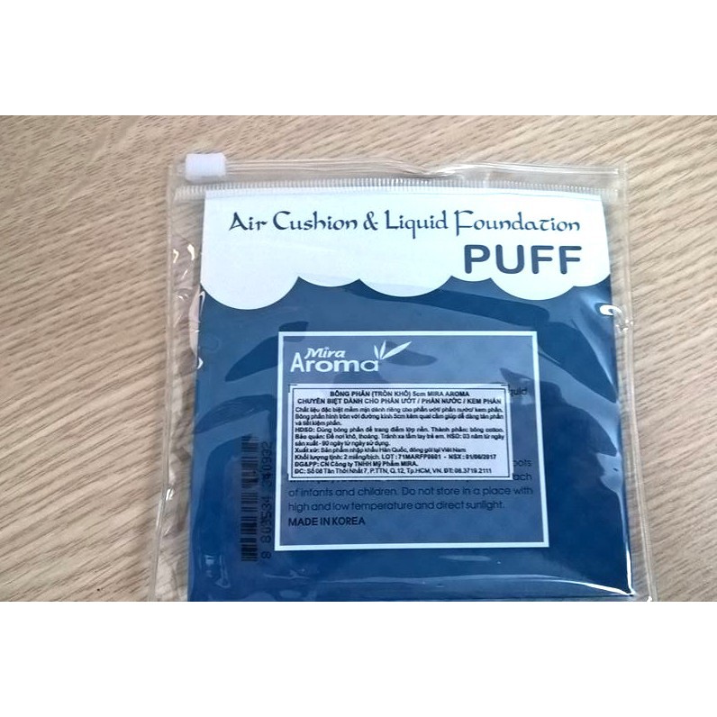 Bông phấn nước mềm mịn Aroma Air Cushion &amp; Liquid Puff Hàn Quốc (2 x miếng)