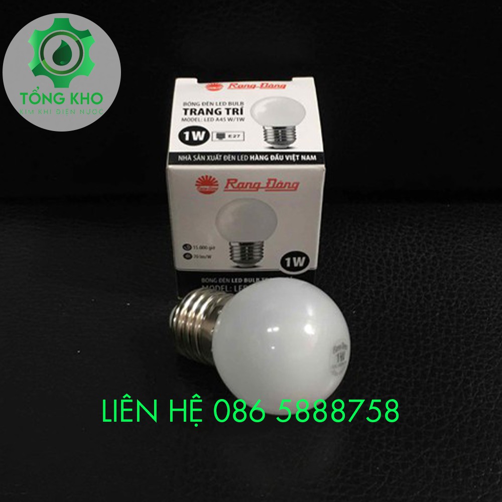 Bóng đèn led Bulb tròn 1W Rạng Đông nhiều màu - Tổng kho kim khí điện nước LED A45